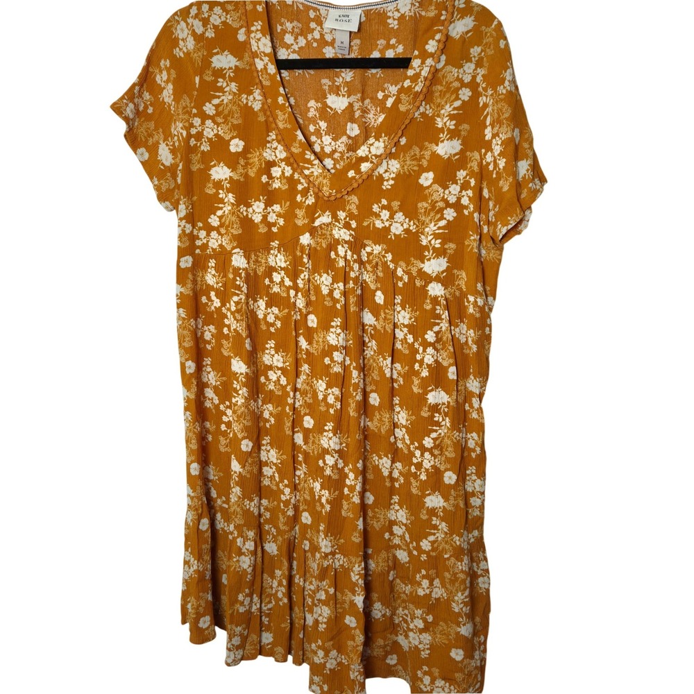 Bohemain style floral short sleeve‎ shift dress Womens size Medium